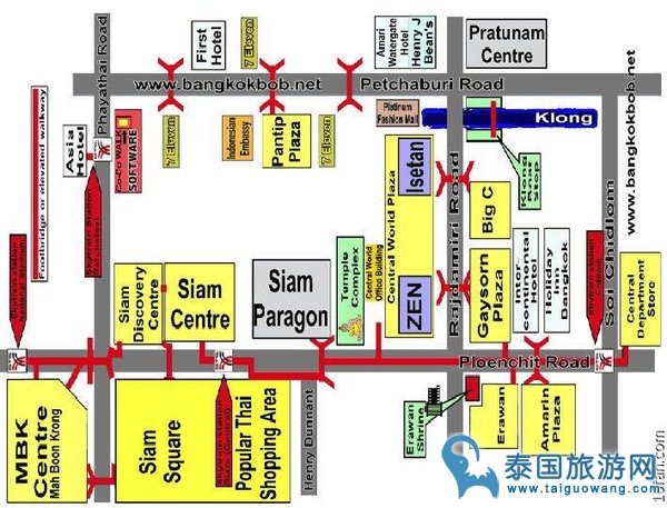 曼谷siam购物中心俯视地图