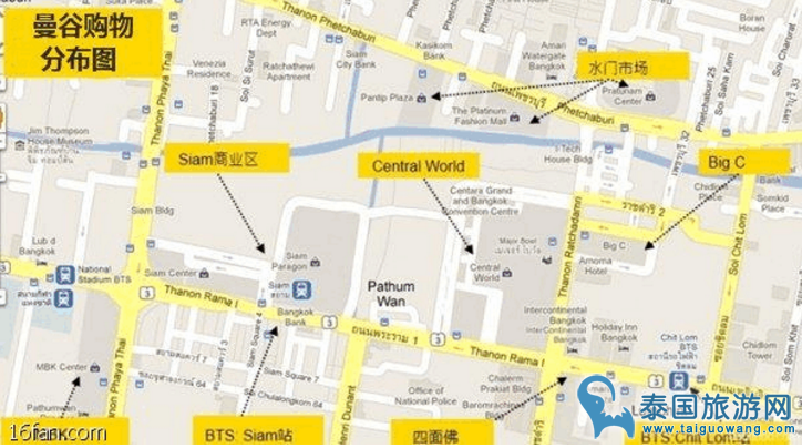 曼谷购物中心地图