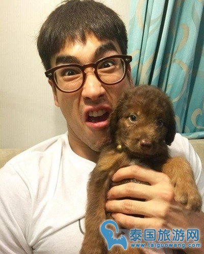泰国酷帅男星与萌宠们的有爱瞬间