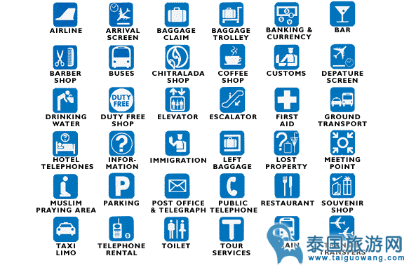 曼谷廊曼机场内部结构平面示意图（地图）