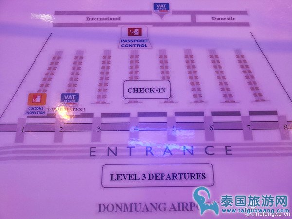 曼谷廊曼机场内部地图(平面图)和内部结构实拍