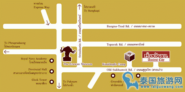 古城72府 The Ancient City~泰国小人国乐园 MAP