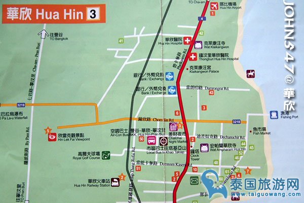 泰国华欣自由行 华欣观光地图、Hua Hin MAP