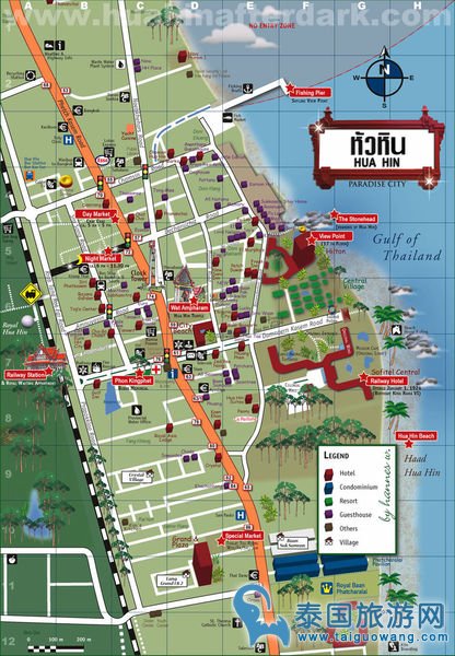 华欣美丽地图 Hua-Hin-City-Map