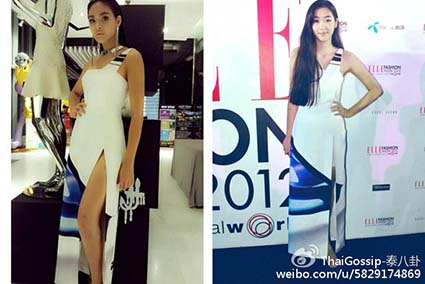 泰国女星撞衫,颜好气质佳 越撞越美丽