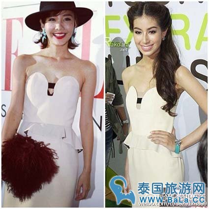 泰国女星撞衫,颜好气质佳 越撞越美丽