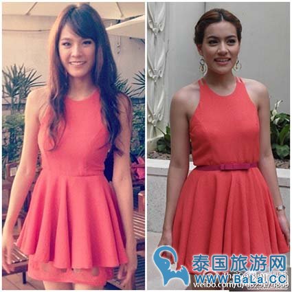 泰国女星撞衫,颜好气质佳 越撞越美丽