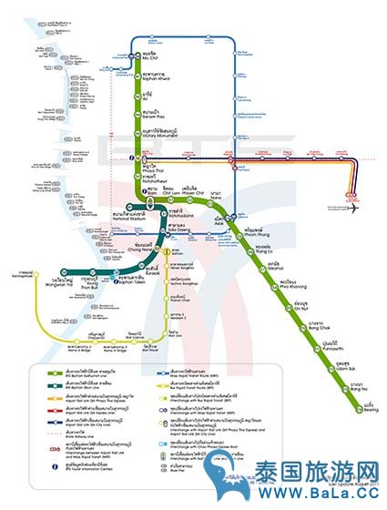 曼谷BTS/MRT/机场快线简单懂（线路，票价，站点）报给你