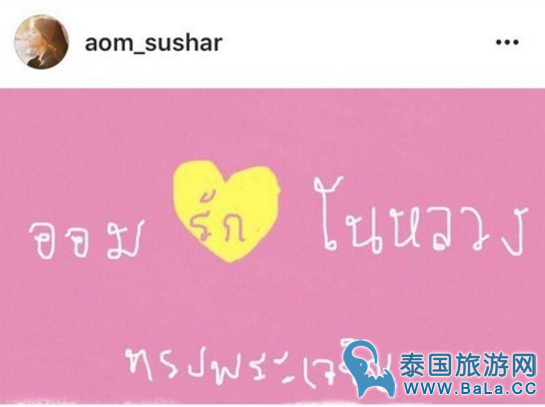 泰国人民齐为皇上祈福 网友朋友圈粉色祈福卡片刷爆朋友圈