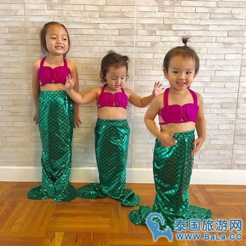 Aff女儿穿美人鱼群摆逗逼鬼马表情 真是可爱炸啦！