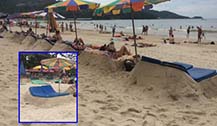 芭东海滩沙床盛行 大受游客欢迎