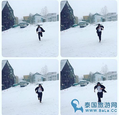 Nadech与家人日本北海度假 大雪也掩盖不了你的逗逼