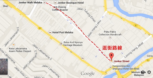马六甲鸡场街地图