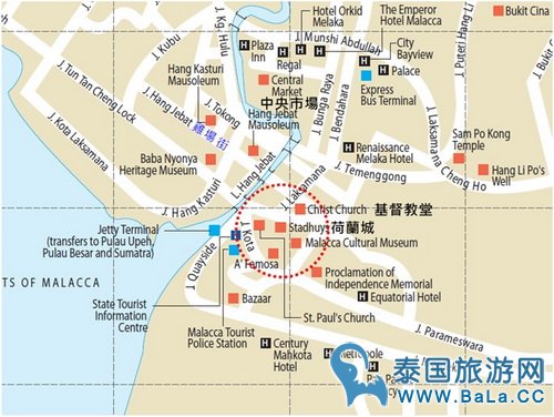 马六甲鸡场街地图