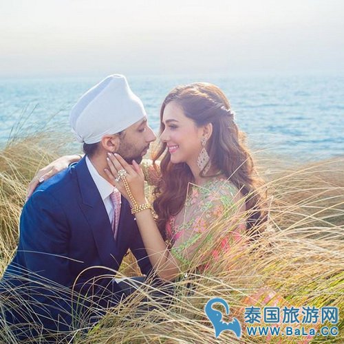 泰国7台混血女星Yol Pranvarin海边拍婚纱照 即将举办婚礼