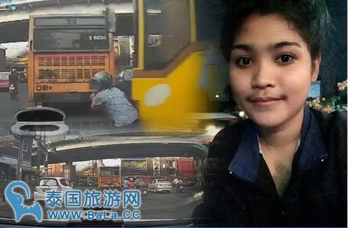 曼谷公交车刹车失灵 少女反应敏捷捡回命