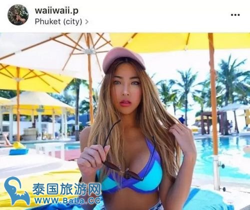 泰国甜美歌手waiiwaii.p海边度假晒“胸器\