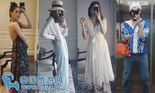 国民时尚女神chompoo孕期时尚感不减 穿搭依旧吸睛