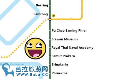 曼谷到北榄府怎么去？坐捷运到北榄府一日游 BTS Sukhumvit线往南延伸至Samrong