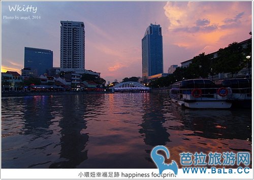 新加坡克拉码头游船 从新加坡河的角度看新加坡知名夜景